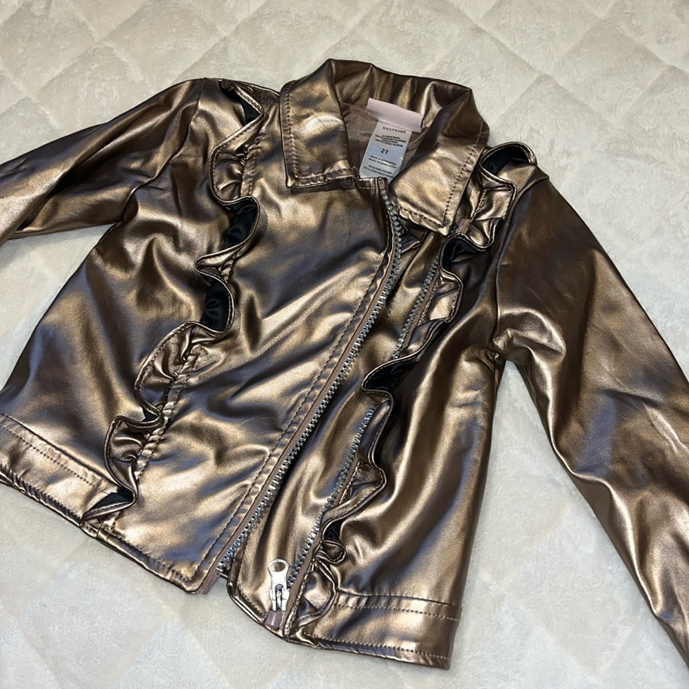 Girl 2T Metallic Pleather Jacket